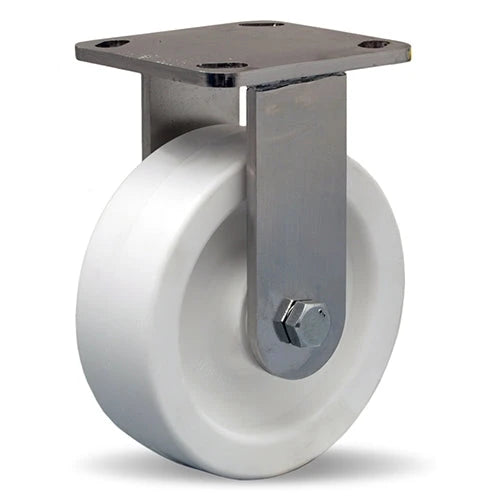 R-WHS-6AZ Hamilton Stainless Steel Rigid Caster - 6" Aqualite Polyolefin Wheel with 3/4" Delrin Bearing Hamilton