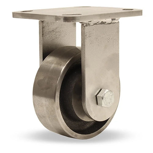 Hamilton R-WHS-6HFSB Stainless Steel Rigid Caster - 6" x 2" Forged Steel Wheel - Heat Resistant up to 750° F with Precision Ball Bearings Hamilton