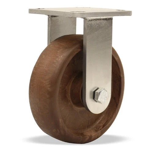 Hamilton R-WHS-6HNY Workhorse – 6"x2" Stainless Steel Rigid Caster with Scorcher Wheel | High-Temperature 475° F Rating | Roller Bearing with Heat Resistant Grease Hamilton