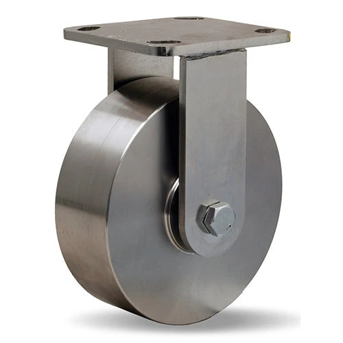R-WHS-6SZ Hamilton Stainless Steel Workhorse Rigid Caster - 6x2 Inch Wheel with 3/4" Delrin Bearing - Premium Industrial Mobility Hamilton