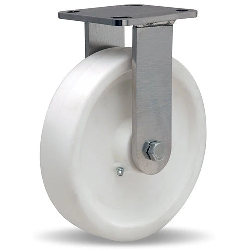 Hamilton R-WHS-8AZ Stainless Steel Workhorse Rigid Caster - 8" Aqualite Polyolefin Wheel with 3/4" Delrin Bearing Hamilton