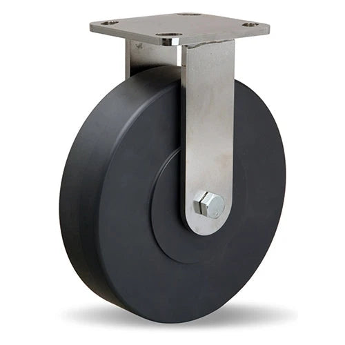 R-WHS-8NYSB Hamilton Stainless Steel Workhorse Rigid Caster - 8" x 2" Nylast Cast Nylon Wheel - Premium Industrial Quality Hamilton