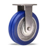 Hamilton 8" UltraGlide Twin Wheel Rigid  Caster - 1520 lbs Load Capacity, 85A Blue Tread, Stainless Steel Workhorse, Aluminum Core, 3/4" Precision Bearings Hamilton