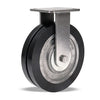 Hamilton Stainless Steel Workhorse 8" UltraGlide Twin Wheel Rigid Caster - 70D Black Tread on Aluminum Core with Precision Bearings Hamilton