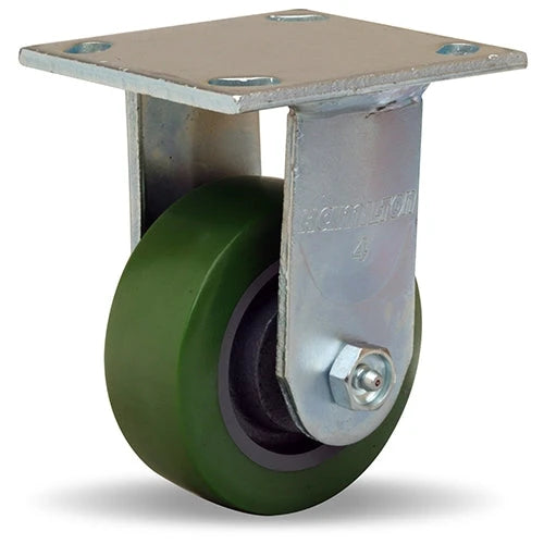 Hamilton Whirlaway 675 lbs Capacity 4x1.5 Inch Duralast Polyurethane Cast Iron Rigid Caster with 3/4 Inch Roller Bearing - Heavy Duty Hamilton