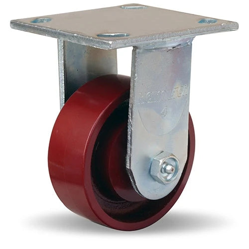 Hamilton Whirlaway 600 lbs Capacity 4x1.5 Inch Metal Wheel Rigid Caster - 3/4" Straight Roller Bearing Heavy Duty Hamilton