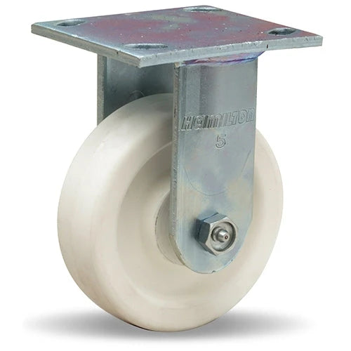 Hamilton Whirlaway 450 lbs Capacity Rigid Caster - 5x1.5 Inch Aqualite Polyolefin Wheel, 75D, 3/4 Inch Delrin Bearing - R-WW-5AZ Hamilton