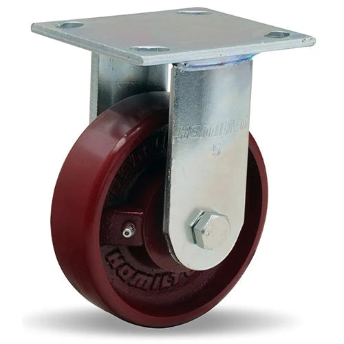 Hamilton Whirlaway 5-Inch Metal Rigid Caster - 750 lbs Load Capacity, 5"x1.5" Wheel with 3/4" Straight Roller Bearing - Heavy Duty Industrial Caster Hamilton