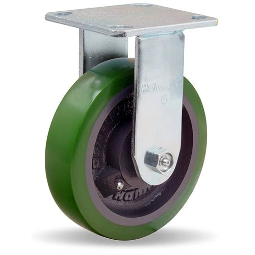Hamilton Whirlaway 6-Inch Rigid Caster - 850 lbs Load Capacity, Duralast Polyurethane (95A) on Cast Iron Wheel, 3/4" Straight Roller Bearing - R-WW-6D Hamilton