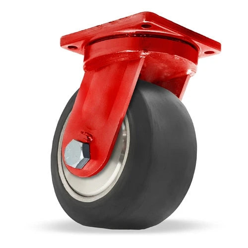 Hamilton Spinfinity Maxi-Duty Rigid Caster with 15" x 9" Black Rubber Presson Wheel with 1 1/2" Sealed Precision Ball Bearings Hamilton