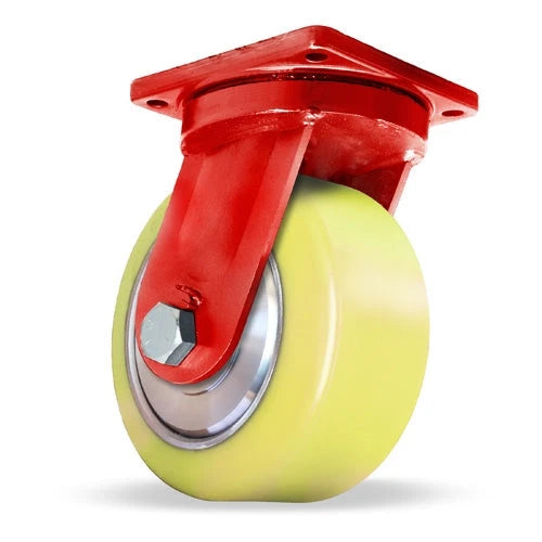 Hamilton Spinfinity Maxi-Duty Rigid Caster with 18" x 9" Natural Polyurethane (93A Ester) Presson Wheel with 2" Sealed Precision Ball Bearings  MSRP Hamilton