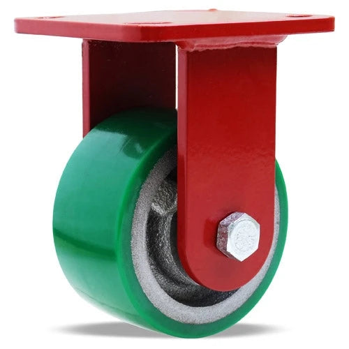 Hamilton ZFWH Series Rigid Caster with 4" x 2" Duralast Polyurethane (95A) on Cast Iron Wheel with 1/2" Sealed Precision Ball Bearings Hamilton