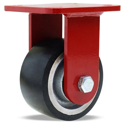 Hamilton ZFWH Series Rigid Caster with 4" x 2" Duralast XC Polyurethane (70D) on Cast Iron Wheel with 1/2" Sealed Precision Ball Bearings Hamilton