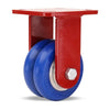Hamilton ZFWH Series Rigid Caster with 4" x 2" UltraGlide (85A) Twin Wheel Blue Tread on Aluminum Core with 3/4" Sealed Precision Ball Bearings Hamilton