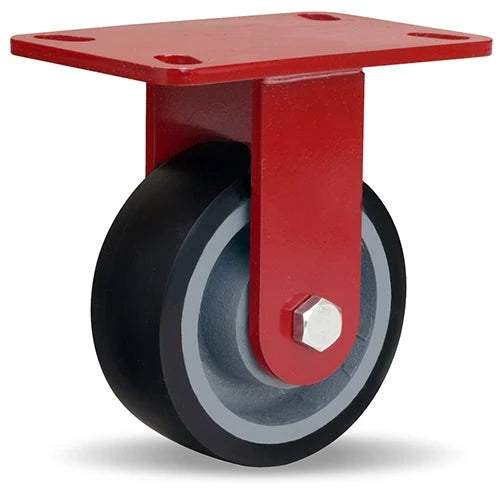 Hamilton ZFWH Series Rigid Caster with 5" x 2" Duralast XC Polyurethane (70D) on Cast Iron Wheel with 1/2" Sealed Precision Ball Bearings Hamilton