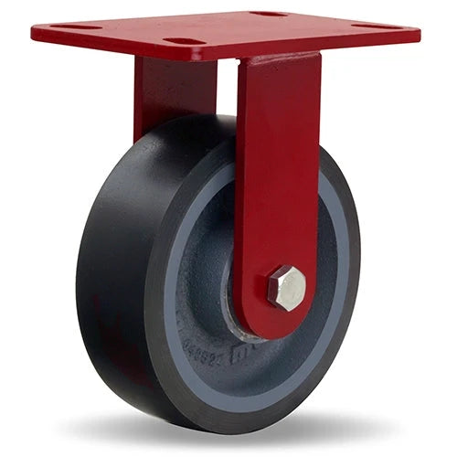 Hamilton ZFWH Series Rigid Caster with 6" x 2" Duralast XC Polyurethane (70D) on Cast Iron Wheel with 1/2" Sealed Precision Ball Bearings Hamilton