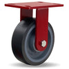 Hamilton ZFWH Series Rigid Caster with 6" x 2" Duralast XC Polyurethane (70D) on Cast Iron Wheel with 1/2" Sealed Precision Ball Bearings Hamilton