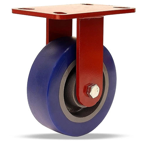 Hamilton ZFWH Series Rigid Caster with 6" x 2" Ergo-Glide XT Polyurethane (80A) on Cast Iron Wheel with 1/2" Sealed Precision Ball Bearings Hamilton