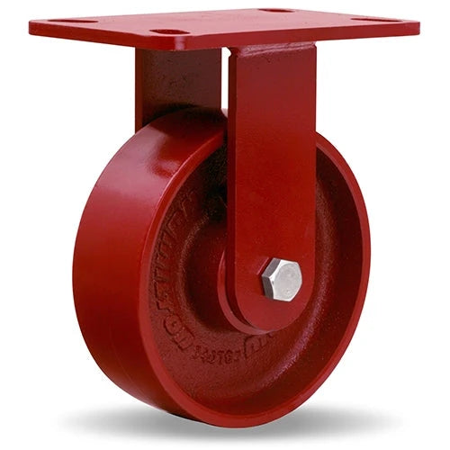 Hamilton Spinfinity Maintenance-Free Kingpinless ZFWH Series Rigid Caster with 6" x 2" Cast Iron Metal Wheel with 1/2" Sealed Precision Ball Bearings Hamilton