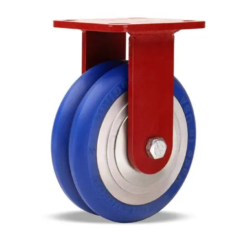 Hamilton Spinfinity Maintenance-Free Kingpinless ZFWH Series Rigid Caster with 6" x 2" UltraGlide (85A) Twin Wheel BlueTread on Aluminum Core with 3/4" Sealed Precision Ball Bearings -  | CasterHQ