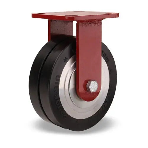 Hamilton Spinfinity Maintenance-Free Kingpinless ZFWH Series Rigid Caster with 6" x 2" UltraGlide (70D) Twin Wheel BlackTread on Aluminum Core with 3/4" Sealed Precision Ball Bearings -  | CasterHQ