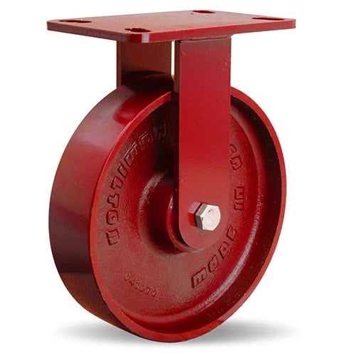 Hamilton ZFWH Series Rigid Caster with 8" x 2" Cast Iron Metal Wheel with 1/2" Sealed Precision Ball Bearings Hamilton