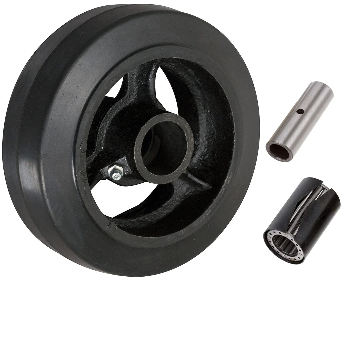 6 Inch x 2 Inch Rubber on Cast Iron Wheel - 500 lbs Capacity | Heavy Duty Replacement Wheel CasterHQ