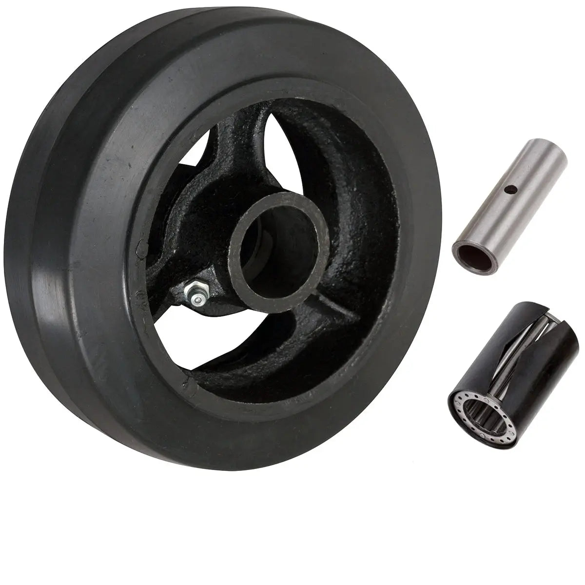 6 Inch x 2 Inch Rubber on Cast Iron Wheel - 500 lbs Capacity | Heavy Duty Replacement Wheel -  | CasterHQ