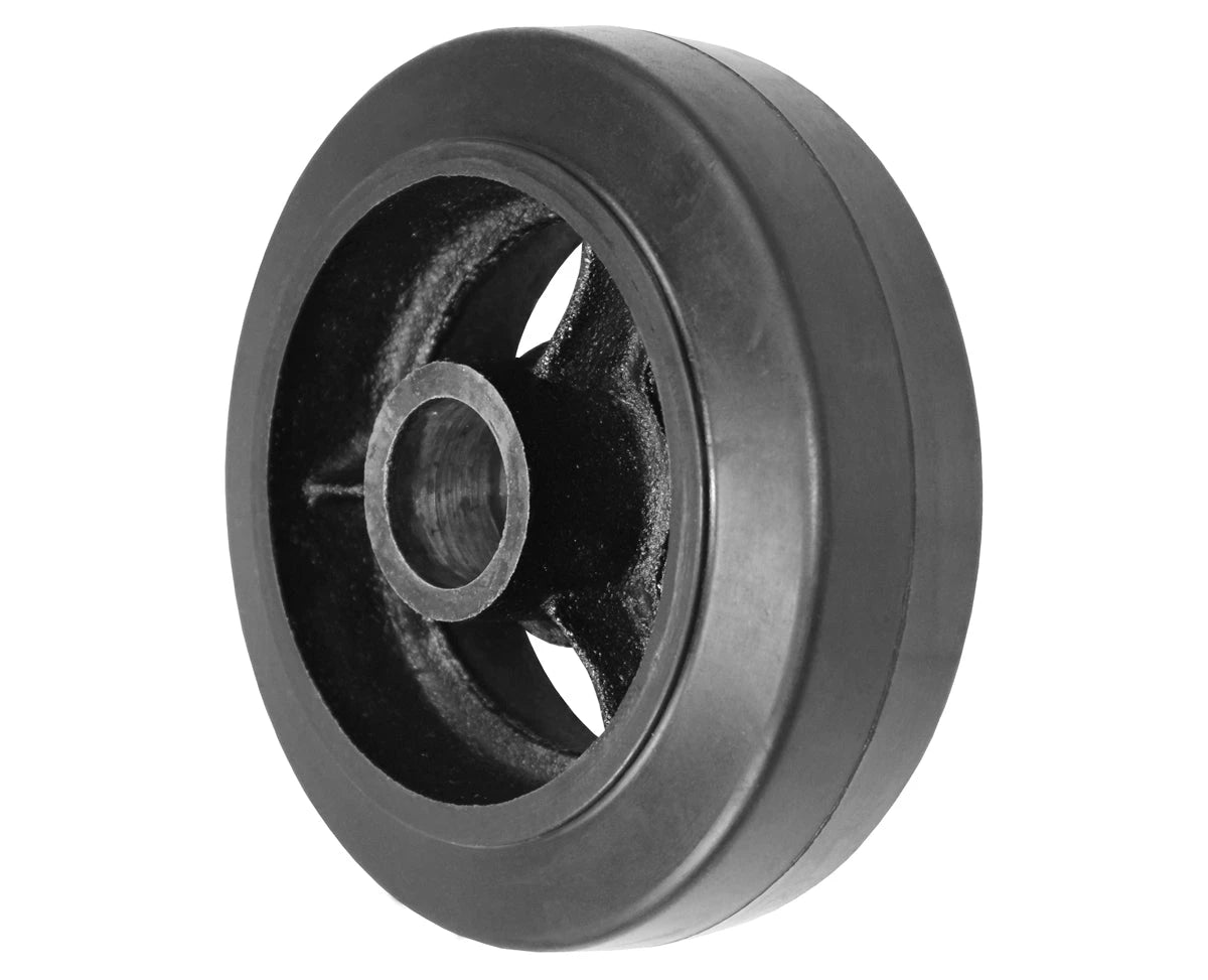 6" x 3" Rubber on Cast Iron Wheel - 750 lbs cap. CasterHQ