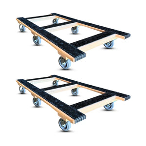 50" x 24" Oak Furniture Dolly 4" TPR Wheels 2-Pack – 1250 lb