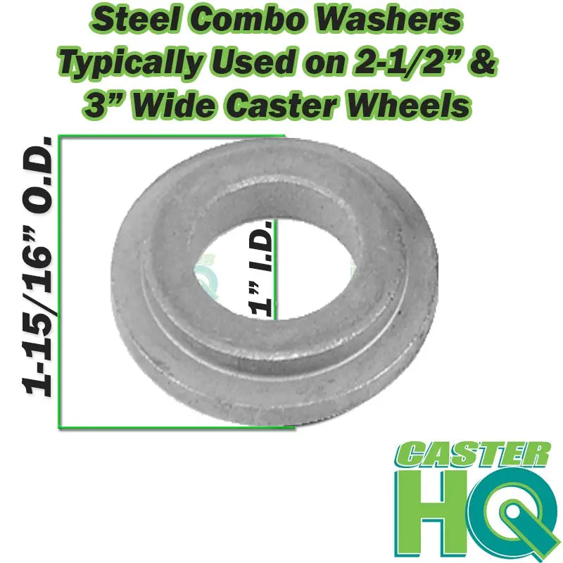 Steel Combo  Washers | 1" I.D. x 1-15/16" O.D. | PACK OF 10 -  | CasterHQ