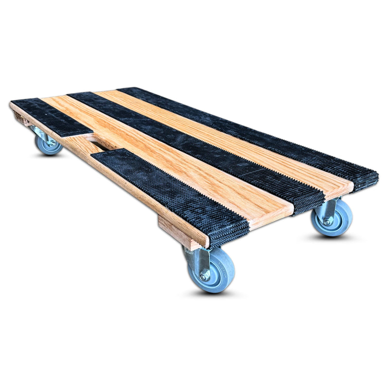 18 Inch x 40 Inch RoverMax GlidePro XL Oak Dolly - 1000 lbs Capacity | 3.5 Inch Non-Marking Wheels | Solid Deck | USA-Made CasterHQ
