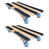 18 Inch x 40 Inch RoverMax GlidePro XL Oak Dolly 2-Pack - 1000 lbs Capacity Each | 4 Inch Non-Marking Wheels | USA-Made