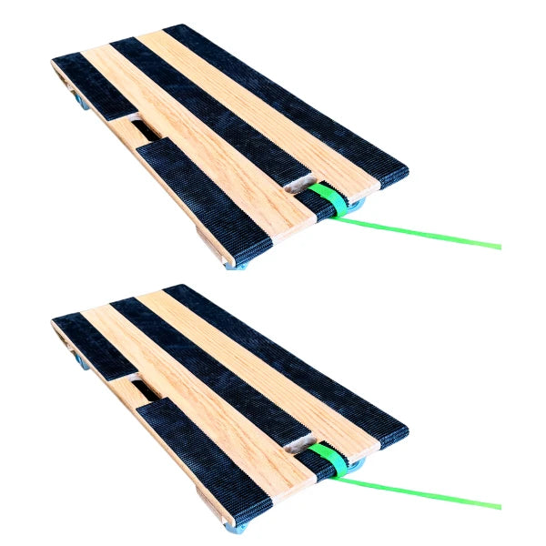 18 Inch x 40 Inch RoverMax GlidePro XL StrapMate Oak Dolly 2-Pack - 1000 lbs Capacity Each | 5 Inch Wheels | Strap Slot | USA-Made CasterHQ