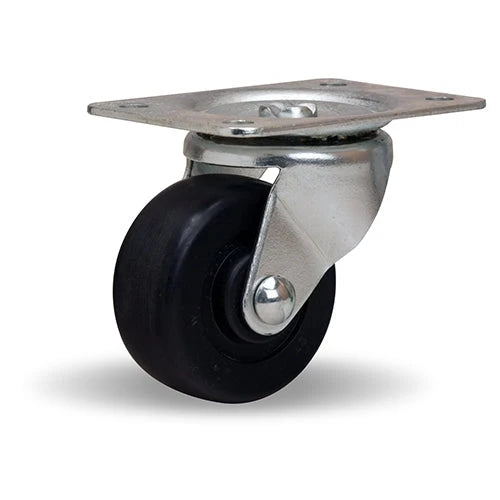Hamilton Leader Swivel Caster - 120 lbs Load Capacity, 2.5" x 1.125" Flexonite Solid Rubber Wheel, 5/16" Oilless Sleeve Bearing Hamilton