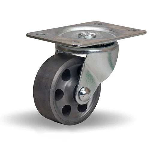 Hamilton Leader Swivel Caster, 2.5-inch Metal Wheel, 200 lbs Load Capacity, 5/16" Plain Bore - Durable Industrial Caster Hamilton