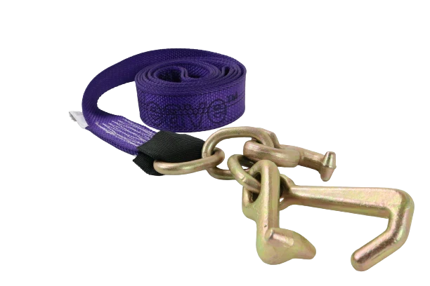 2" x 10' Diamond Weave Strap with RTJ Cluster Hook - Reinforced Eye, 3,333 lbs WLL, Multiple Colors CasterHQ