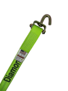 2" x 10' Diamond Weave Polyester Wheel Strap with Swivel J Hooks and Low Profile Grip Sleeve CasterHQ