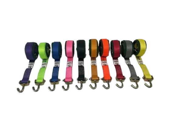 2" x 10' Diamond Weave Polyester Wheel Strap with Swivel J Hooks and Low Profile Grip Sleeve -  | CasterHQ