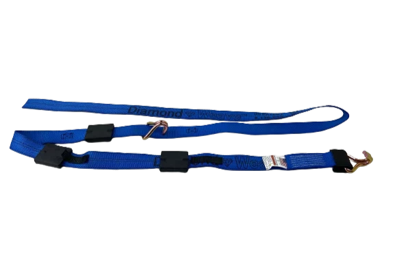 Heavy-Duty 2-inch x 14-ft Cargo Strap with Wire Hooks & Rubber Cleats, 3333 lbs Load Capacity - Diamond Weave for Secure Towing and Transportation SAFE 'N SECURE LLC