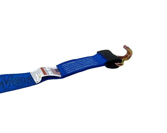 Heavy-Duty 2-inch x 14-ft Cargo Strap with Wire Hooks & Rubber Cleats, 3333 lbs Load Capacity - Diamond Weave for Secure Towing and Transportation SAFE 'N SECURE LLC