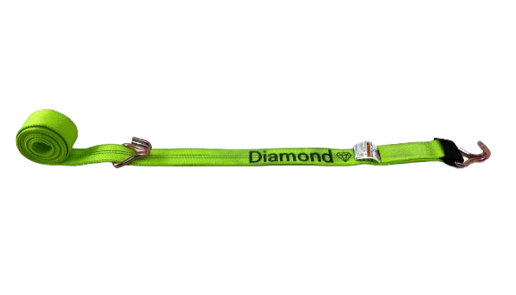 2" x 14' Heavy-Duty Cargo Strap with Wire Hooks - Diamond Weave, 3,333 lbs Load Capacity - S-2X14COT2-DW SAFE 'N SECURE LLC