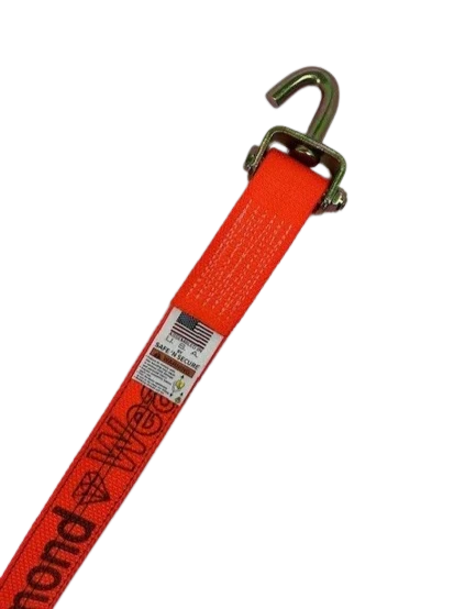 Heavy-Duty Cargo Strap 2" x 14' with Swivel J Hook & Low-Profile Sleeve - 3,333 lbs Load Capacity - S-2X14SJLP-DW SAFE 'N SECURE LLC