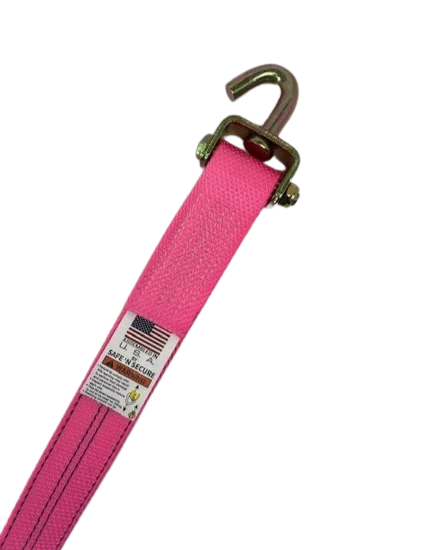 Heavy-Duty Cargo Strap 2" x 14' with Swivel J Hook & Low-Profile Sleeve - 3,333 lbs Load Capacity - S-2X14SJLP-DW SAFE 'N SECURE LLC
