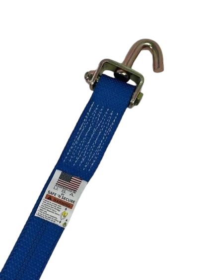 Heavy-Duty Cargo Strap 2" x 14' with Swivel J Hook & Low-Profile Sleeve - 3,333 lbs Load Capacity - S-2X14SJLP-DW SAFE 'N SECURE LLC