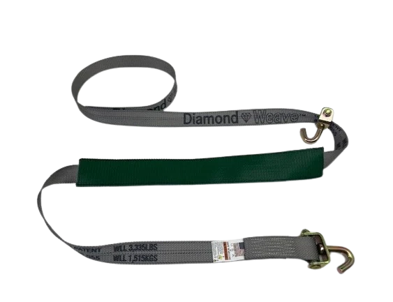 Heavy-Duty Cargo Strap 2" x 14' with Swivel J Hook & Low-Profile Sleeve - 3,333 lbs Load Capacity - S-2X14SJLP-DW SAFE 'N SECURE LLC