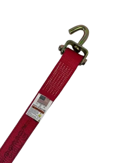Heavy-Duty Cargo Strap 2" x 14' with Swivel J Hook & Low-Profile Sleeve - 3,333 lbs Load Capacity - S-2X14SJLP-DW -  | CasterHQ