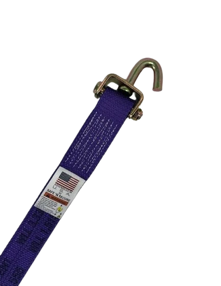 Heavy-Duty Cargo Strap 2" x 14' with Swivel J Hook & Low-Profile Sleeve - 3,333 lbs Load Capacity - S-2X14SJLP-DW SAFE 'N SECURE LLC