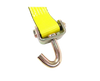 2" x 14' Yellow TECNIC Webbing Strap with Swivel J-Hooks, Low Profile Sleeve, 3,333 lbs WLL, Part S-2X14SJLPS-YLTEC CasterHQ