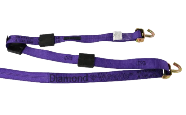 2-inch x 14-foot Ratchet Strap with Swivel J-Hooks & Rubber Cleats - Diamond Weave, 3,333 lbs Load Capacity - Durable & Secure Cargo Tie-Down SAFE 'N SECURE LLC